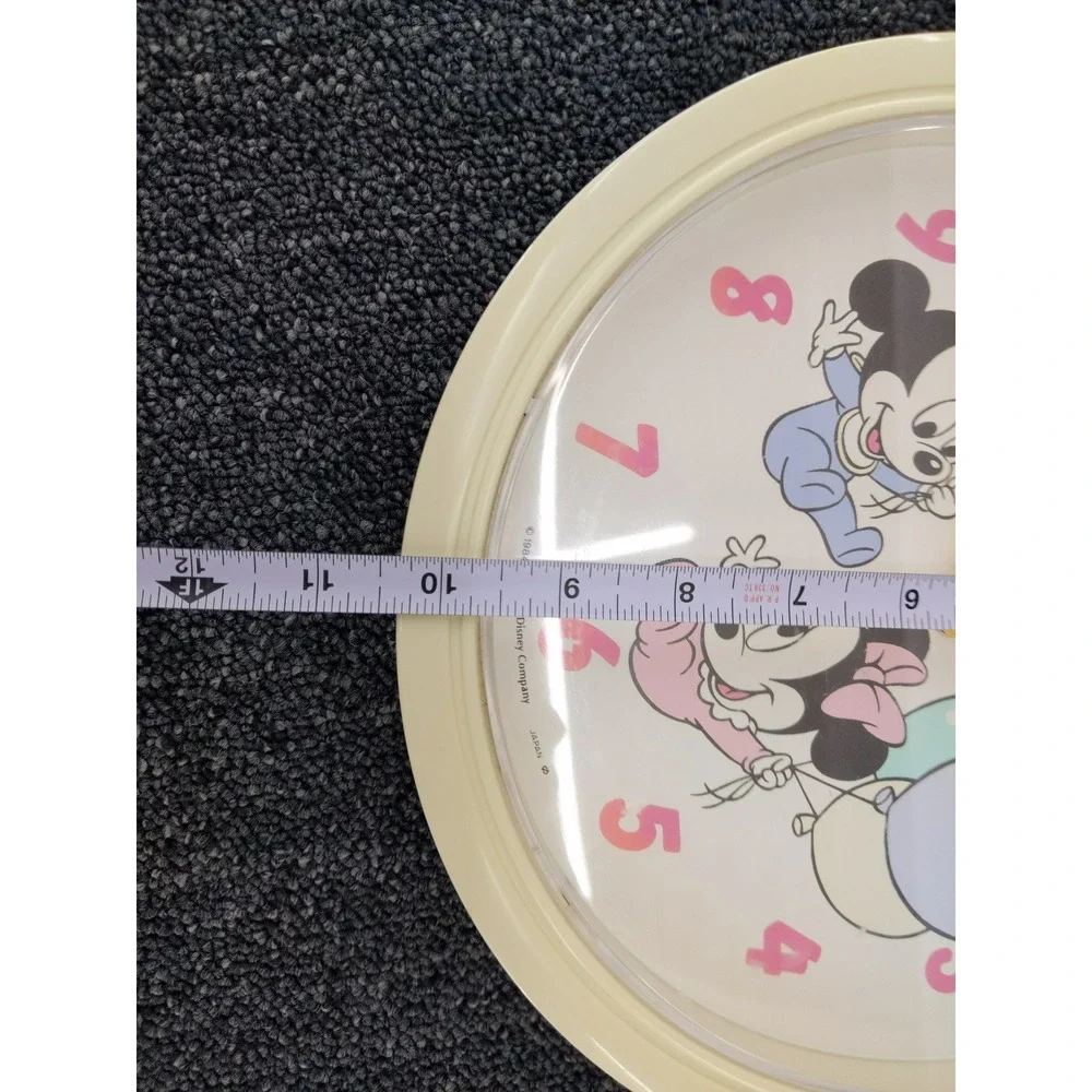 Vintage 1984 Lorus Wall Clock Walt‎ Disney Baby Mickey Minnie Mouse